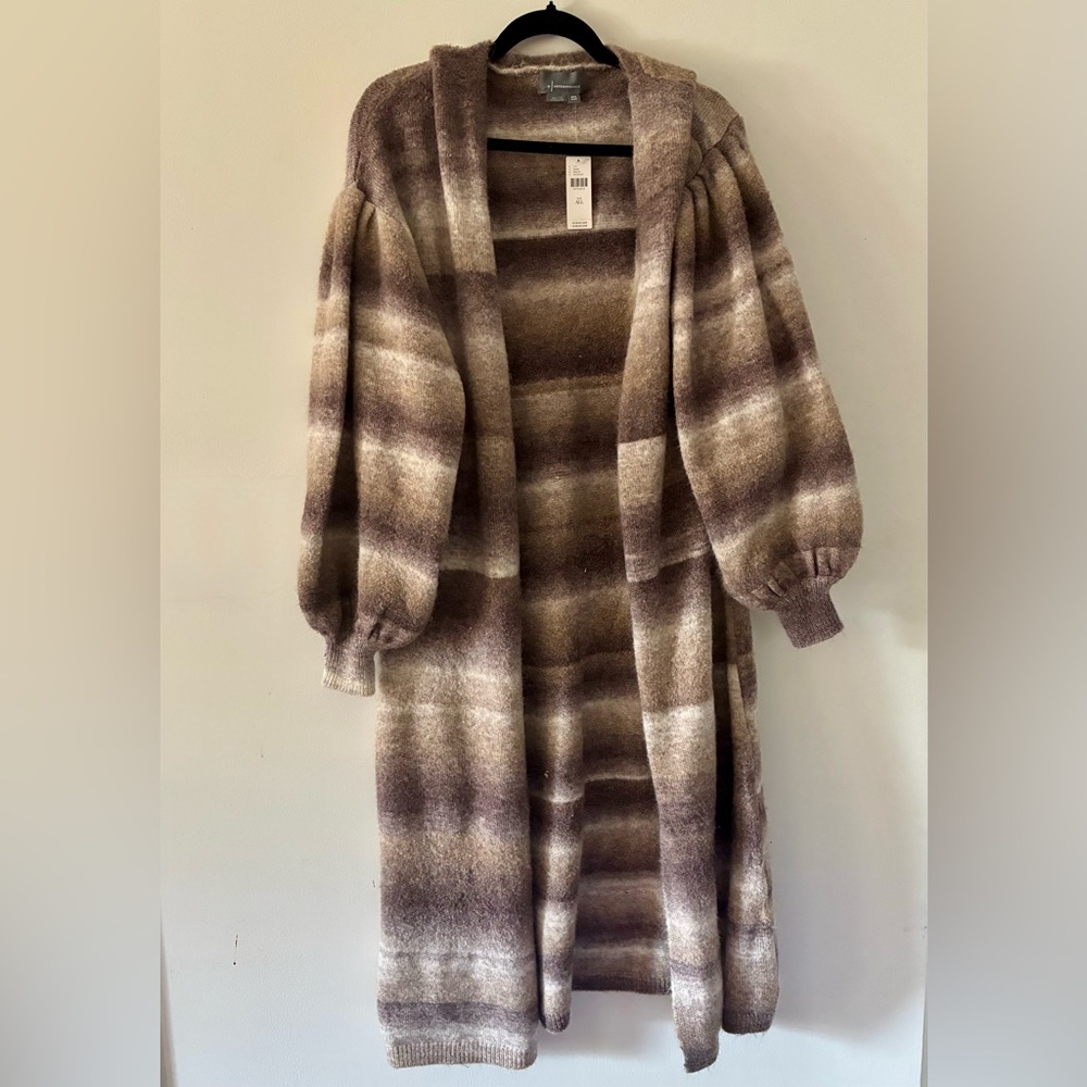 Brown and Cream Striped Anthro Sweater | OS,NWT!